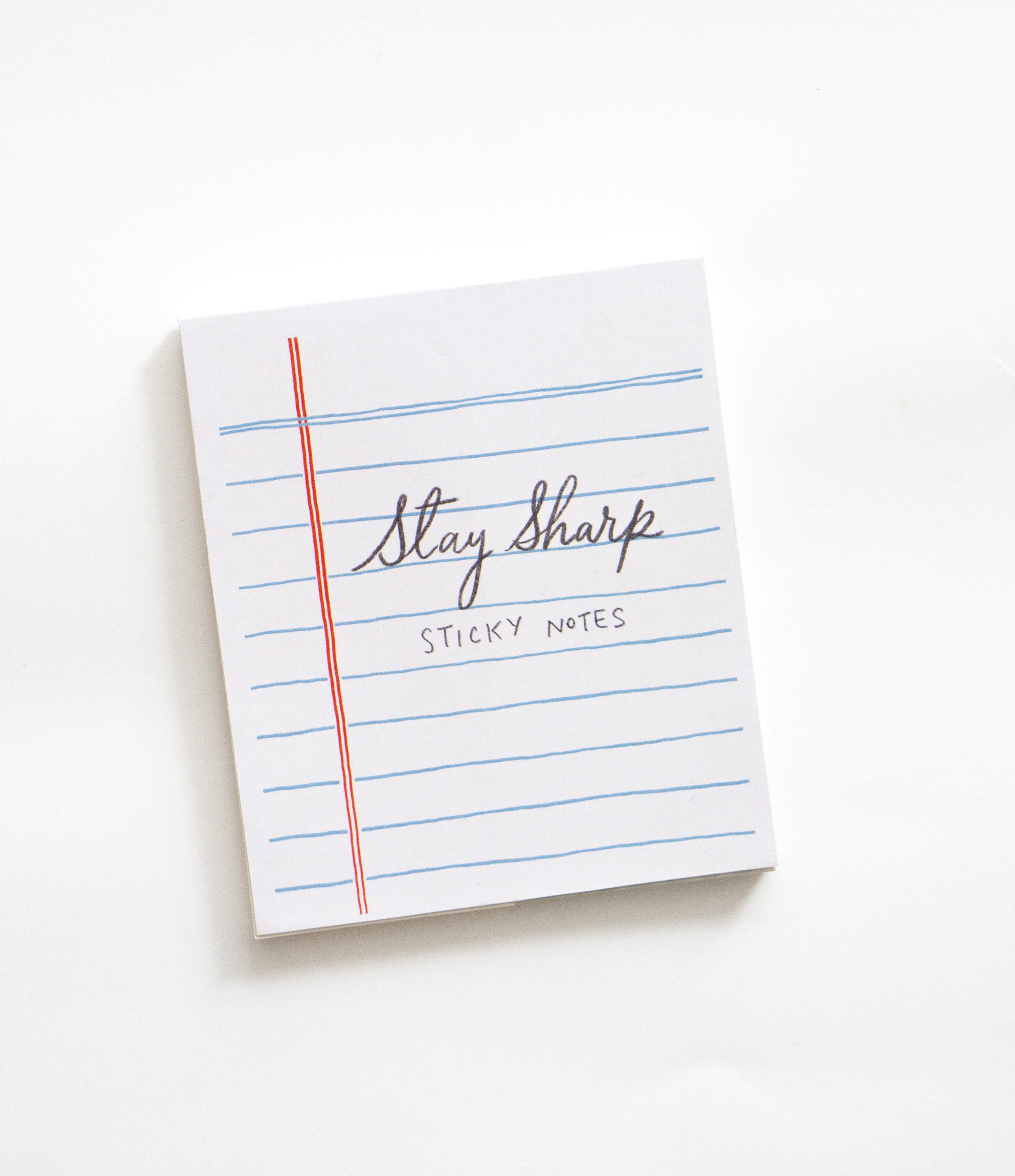 Stay Sharp Sticky Notes – The Ink Bucket